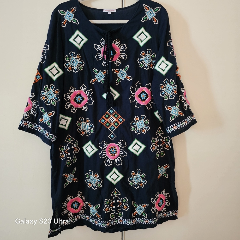 Frances Valentine Capri Tunic in Navy. XL.